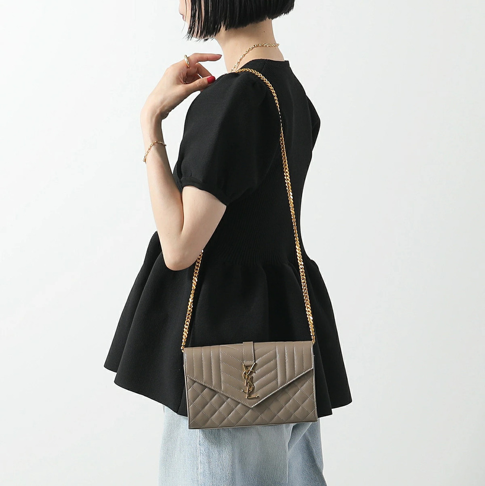 SAINT LAURENT Shoulder Bag Chain Wallet Monogram Cassandra Matelass